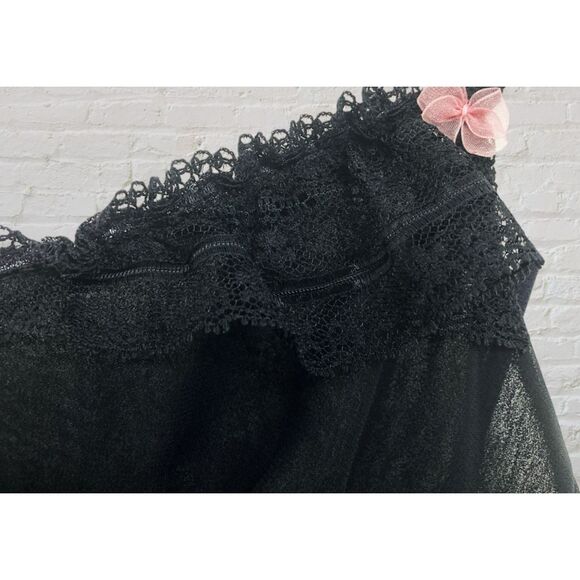 Betsey Johnson Black Sheer Lace Babydoll Nightgown – Size S - Picture 9 of 16